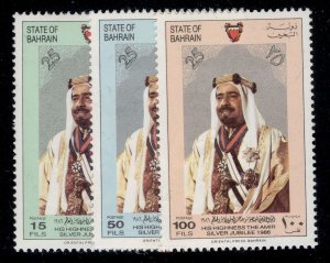 BAHRAIN QEII SG346-348, 1986 Ascession set, NH MINT. Cat £10.