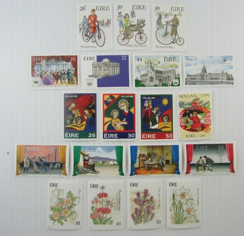 1990-91 Ireland Asst SC #810//831 FLOWERS BICYCLES THEATRE MH-MNH  stamp sets 