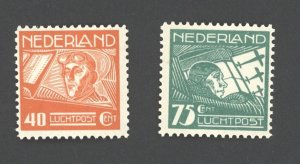 1928 Netherlands  #C4-C5, Airmail Stamps MNH