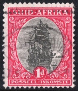 South Africa SC#50b 1d Van Riebeeck's Ship (1951) Used