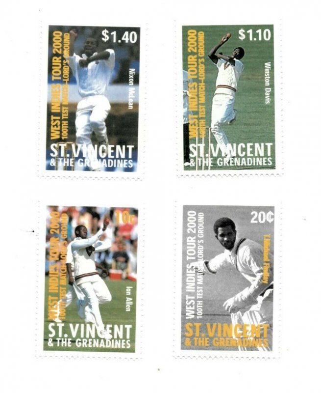 St. Vincent 2000 - SC# 2782-85 Cricket Sport West Indies - Set of 4 Stamps - MNH