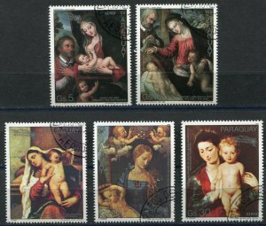 511 - PARAGUAY - Paintings - Madonna - Christmas 1987- Used Set