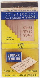 Canada Revenue 3/10¢ Excise Tax Matchbook BONAR & BEMIS LTD.