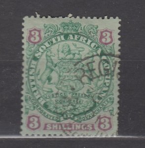 J40154 JL stamps 1896 rhodesia used 3sh #36 coat of arms