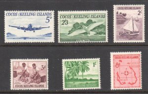 Cocos Islands #1 to 6 VF NH-LH