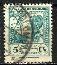 Colombia; 1948: Sc. # C164: Used Single Stamp