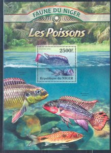 NIGER 2013 FAUNA OF AFRICA  FISH  SOUVENIR SHEET MINT NH