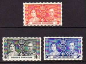 British Honduras King George VI Coronation 112-114 MNH  S594