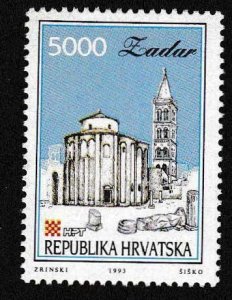 Croatia 1993 Scott 120 High Value Landscape View of Zadar 5'000kuna VF/NH