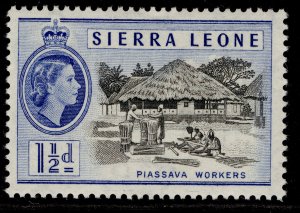 SIERRA LEONE QEII SG212, 1½d black & ultramarine, M MINT.