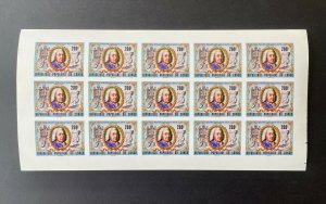 Full Sheet Musician Sebastien Bach Congo Imperfect Stamps 1979 RARE-