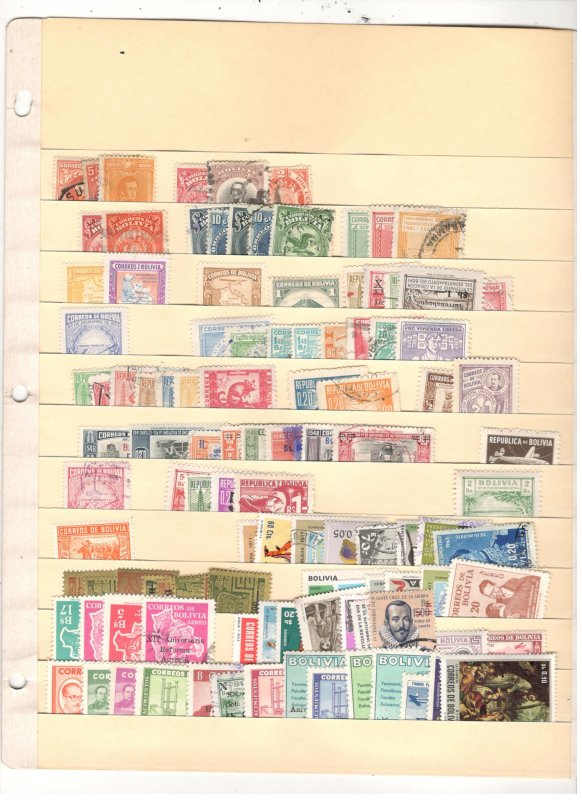 BOLIVIA COLLECTION ON STOCK SHEETS, MINT/USED