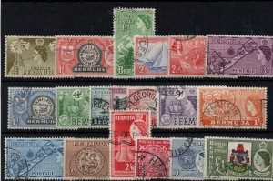 Bermuda 1953-62 QEII good used set SG135-150 WS38763