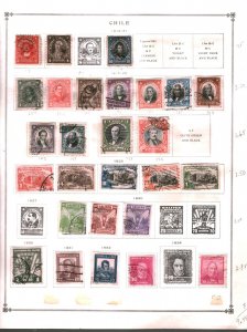 Collection, CHILE Part A Scott Album Pages, 1867/1971, Cat $134, Mint & Used