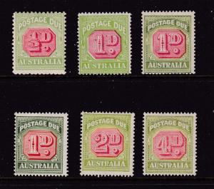 Australia x 6 mint Postage Due