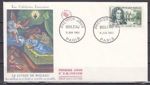 France, Scott cat. B343. Nicolas Boileau issue. First day cover.