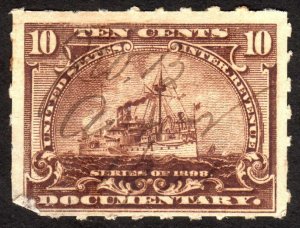 1898, US 10c, Documentary, Used, faulty, Sc R168