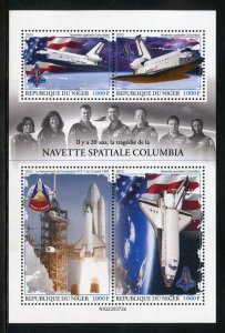 NIGER 2023 20th ANNIV OF THE SPACE SHUTTLE COLUMBIA DISASTER SHEET MINT NH