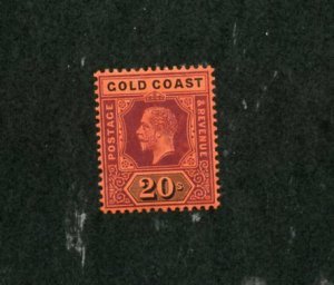 GOLD COAST 1913 GEO V  20/  SCOTT #80 MINT EXTREMELY LIGHT HINGED