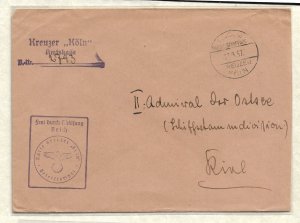 WW2: German Naval Feldpost: M-2885 KMS Koln 9/27/1937 (54718)