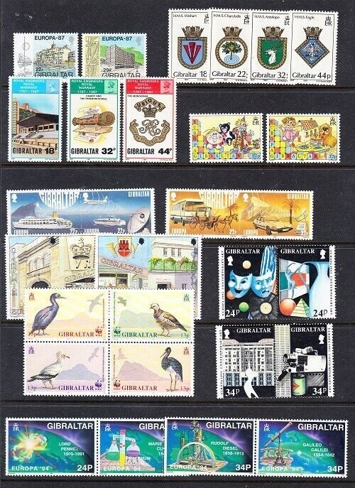 Gibraltar Scott 499 // 656a Mint NH (Catalog Value $61.00)