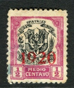 DOMINICA;   1920 early Optd. on shield definitive issue used 1/2c. value