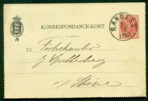 DENMARK 8ore, Letter card (4) used, VF