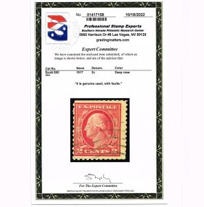 VERY AFFORDABLE GENUINE SCOTT #500 USED 1917 DEEP ROSE TYPE-Ia PSE CERT #10942