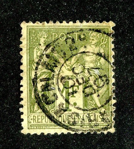 `1877 France  Sc # 84 used  cv. $7.50 ( 2293 WX )