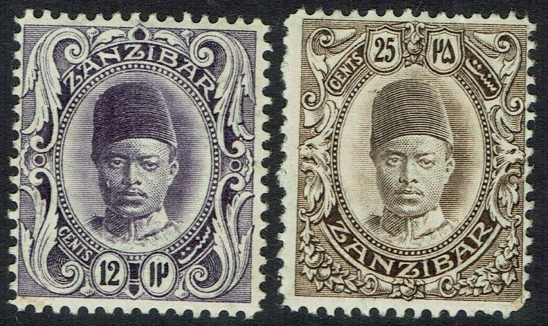 ZANZIBAR 1908 SULTAN 12C AND 25C 