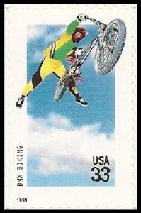 US 3322 Xtreme Sports BMX Biking 33c single (1 stamp) MNH 1999