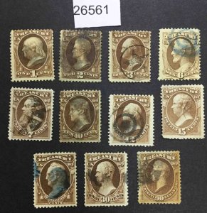 US STAMPS #O72-082 USED $220  LOT #26561