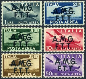 Italy Trieste Zone A C1-C6,MNH.Mi 18-23.Air Post 1947.Plane,Swallows overprinted