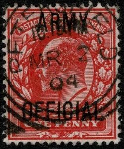 KEVII Army Official 1902-03 1d Scarlet Wmk. 49 (Imp. Crown) used S.G. O49 (2)