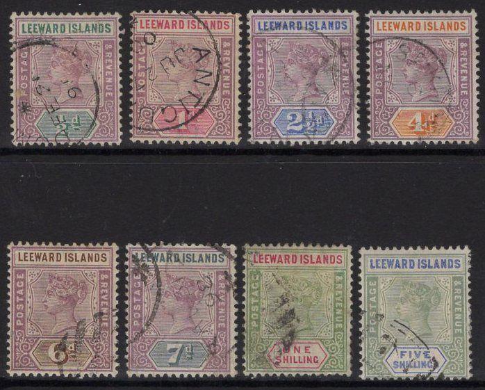 LEEWARD ISLANDS SG1/8 1890 DEFINITIVE SET USED