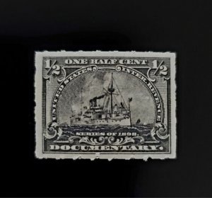 1898 1/2c U.S. Internal Revenue, Battleship, Documentary, Dark Grey Scott R162