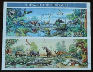 U.S. Used #3136 32c Dinosaurs Sheet of 15.  SOTN First Day Cancel!