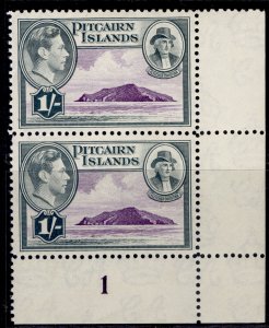 PITCAIRN ISLANDS GVI SG7, 1s violet & grey, NH MINT. Cat £15+ PLATE 1 PAIR