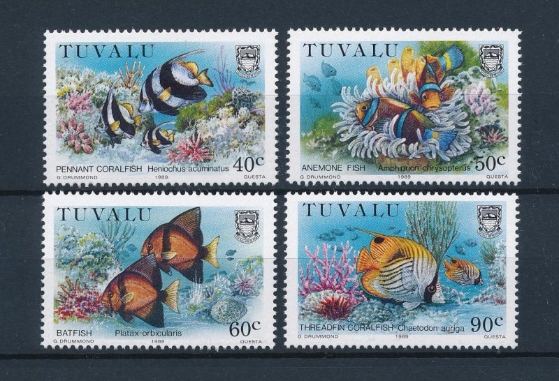 [48048] Tuvalu 1989 Marine life fish anemonefish coralfish  MNH