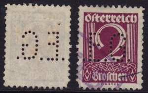 Austria - 1925 - Scott #304 - used - E.G. perfin