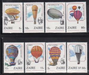 Zaire 1160-67 Hot Air Balloons Mint NH