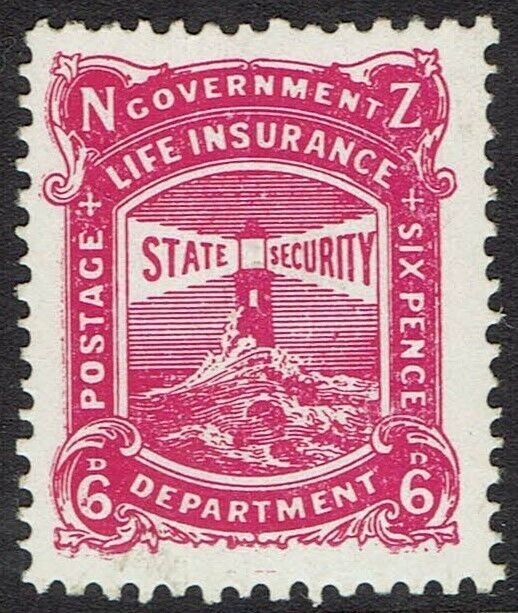 NEW ZEALAND 1913 LIGHTHOUSE 6D MNH ** WMK SINGLE STAR NZ PERF 14 X 15