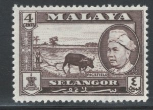 Malaya States - Selangor 1960 Sultan Alam Shah 4c Scott # 104 MH