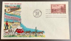 944 Fluegel Multi-color Cachet New Mexico Santa Fe Kearney Expedition FDC 1946