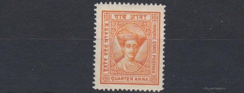 INDORE  1927 - 32      S G  16  1/4A  ORANGE       MH 