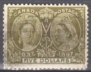 Canada #65 VF Used Jubilee C$1600.00 -- $5.00 Olive Green