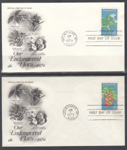 US 1783-1786 Endangered Flora Artcraft Set of Four U/A FDCs