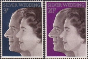 Great Britain 1972 SG916-917 Royal Silver Wedding set MNH