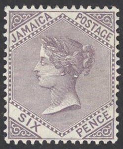 Jamaica Sc# 51 MH (b) 1909 6p Queen Victoria