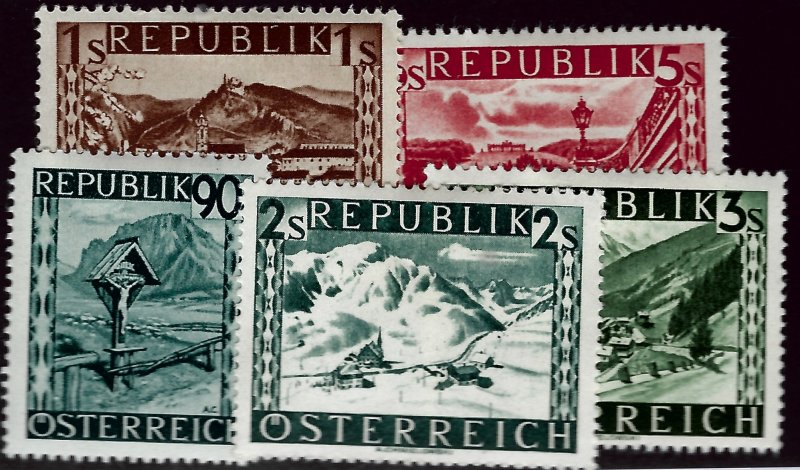 Austria #477-481 Mint VF hr SC$7.50....Grab a Bargain!